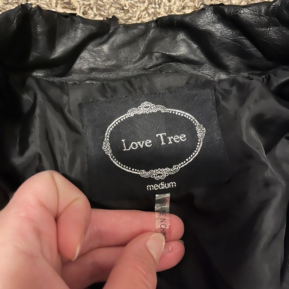 Love tree  medium leather jacket (junior)